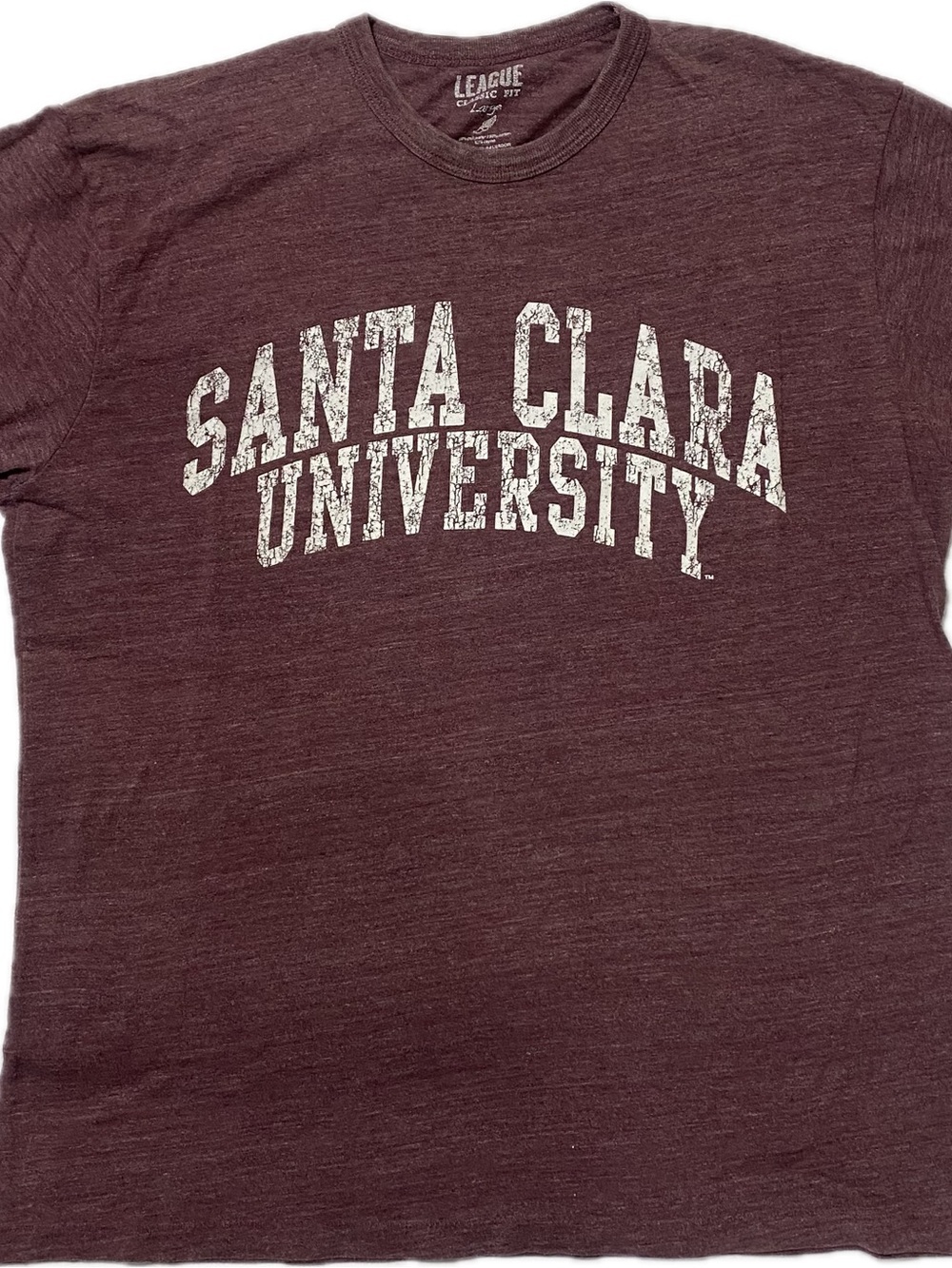 League Santa Clara University Maroon Crewneck Tee